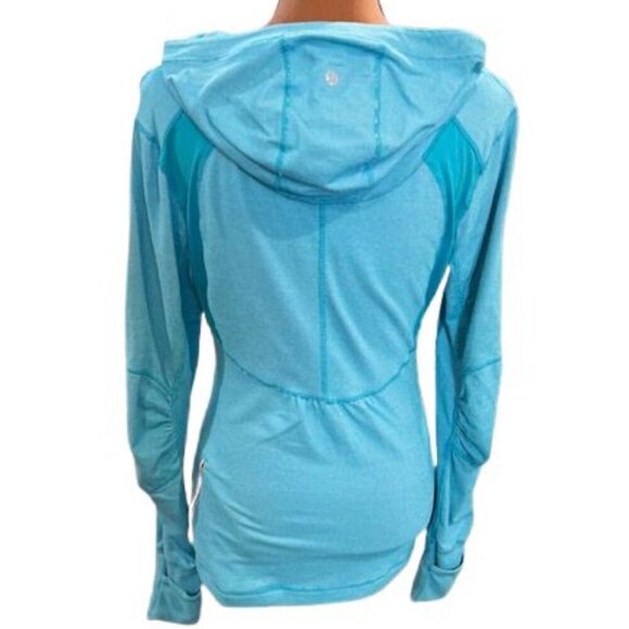 Lululemon Ruched Pullover Hoodie with Kangaroo Pocket and 1-Zip Pocket in Blue - Picture 7 of 8